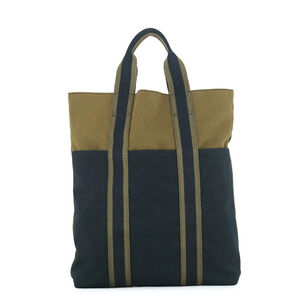 Hermes Fourre-Tout Cabas Tote Bag, Green and Black Canvas, HERMES, Handbag, H...